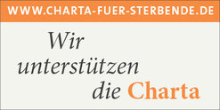 Unterstützungslogo: Wir unterstützen die Charta, www.charta-fuer-sterbende.de Wir unterstützen die Charta